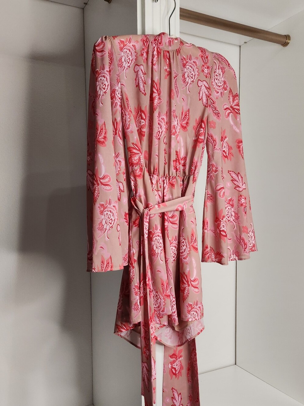 Floral Pink Belted Romper